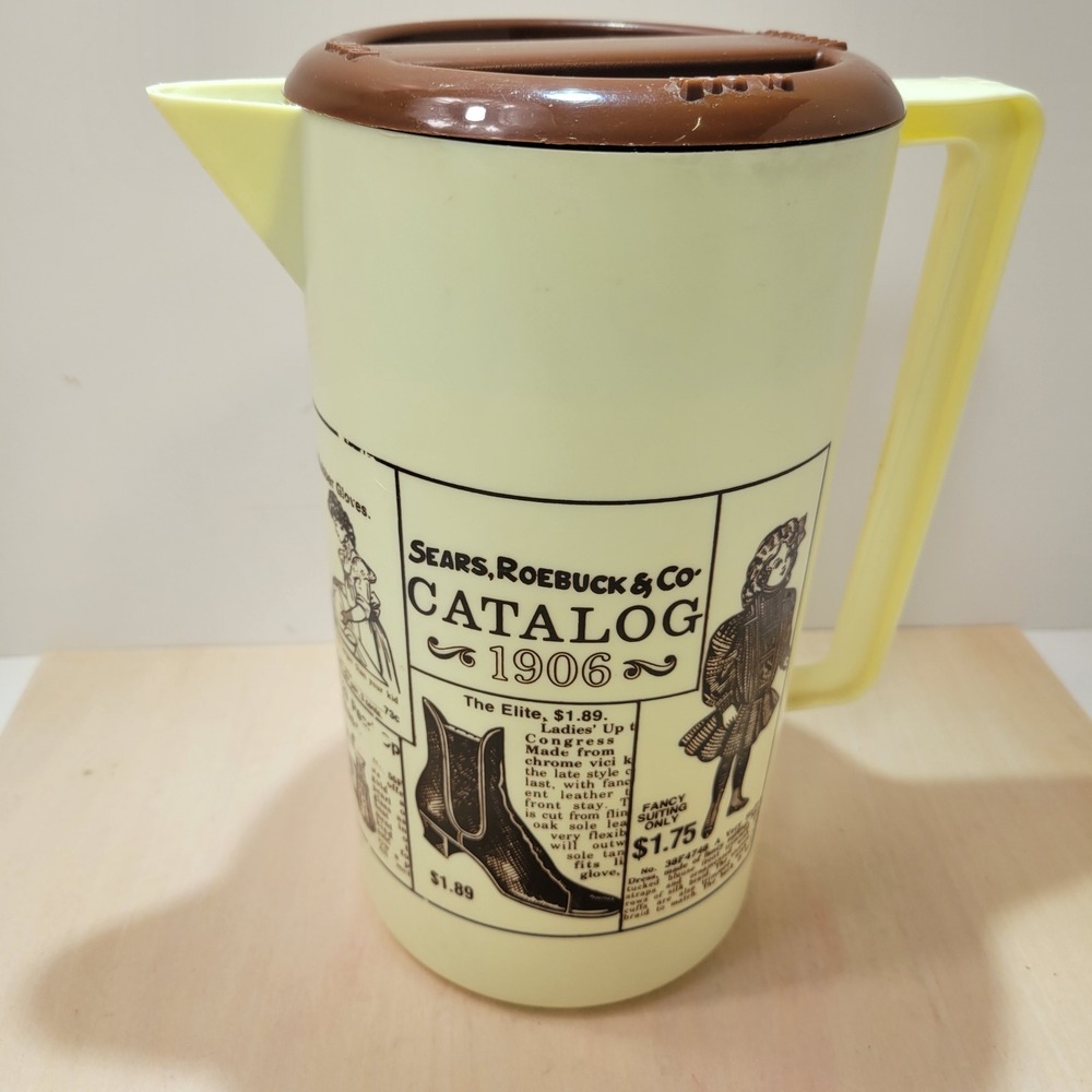 Vintage Sears‎ Roebuck Catalog 1906 Advertising Pitcher Yellow Brown